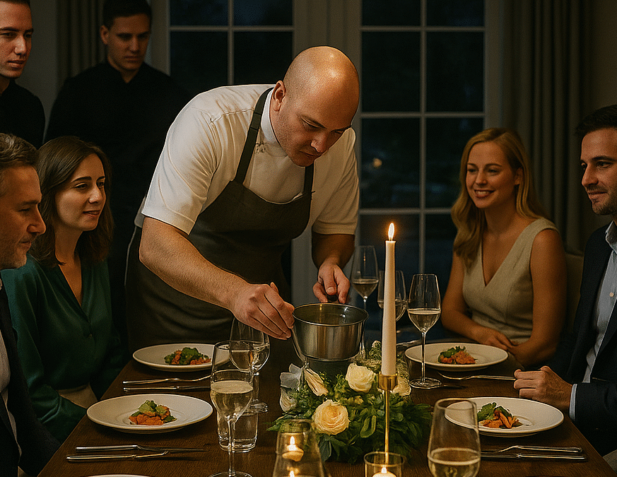 Gourmet Private Chef Dinner for Ten Guests (London and Home Counties)
